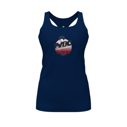 [FT0TRBNV-FYS-LOGO1] Decker Racerback Tank Top (Female Youth S, Navy, Logo 1)