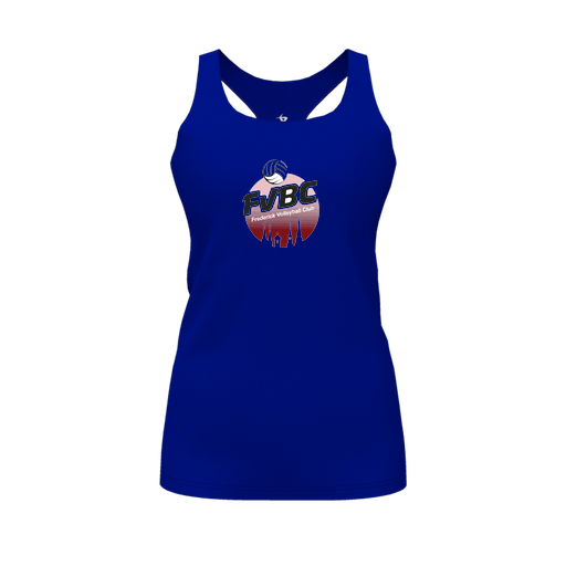 [CUS-DFW-RCBK-PER-RYL-FYS-LOGO1] Racerback Tank Top (Female Youth S, Royal, Logo 1)