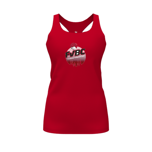 [CUS-DFW-RCBK-PER-RED-FYS-LOGO1] Racerback Tank Top (Female Youth S, Red, Logo 1)