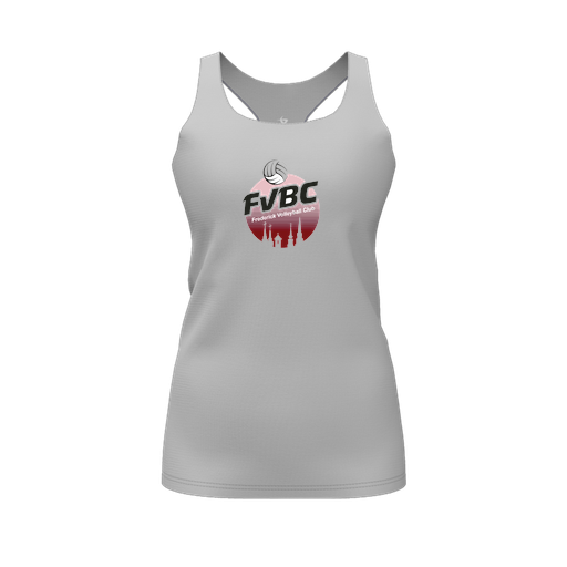 [CUS-DFW-RCBK-PER-GRY-FYS-LOGO1] Racerback Tank Top (Female Youth S, Gray, Logo 1)