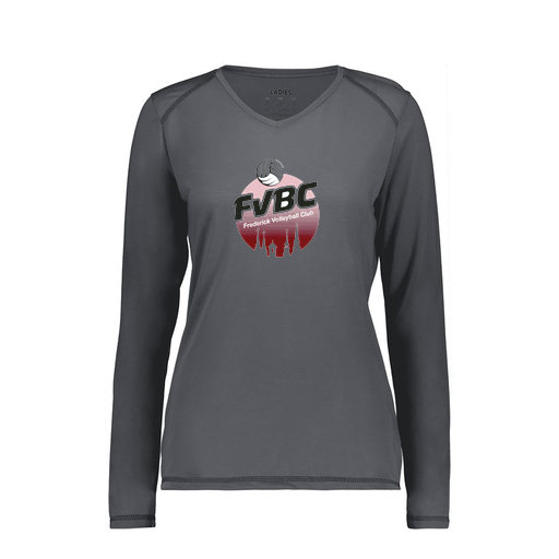 [6847.98D.XS-LOGO1] Women's SoftTouch Long Sleeve (Female Adult XS, Gray, Logo 1)