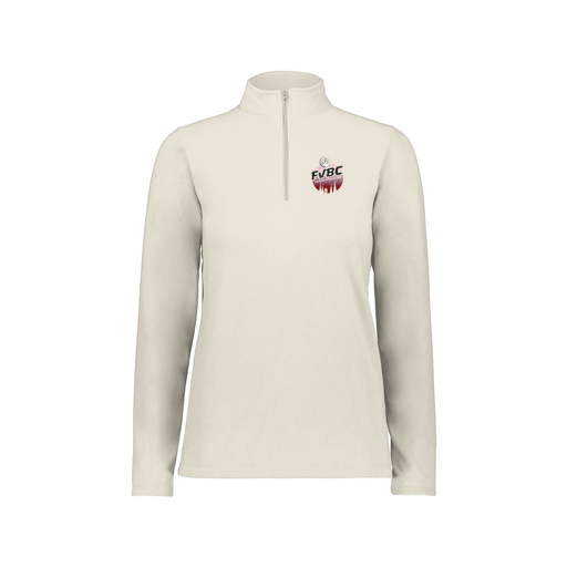 [6864.53T.XS-LOGO1] Ladies MicroFleece 1/4 Zip Pullover (Female Adult XS, White, Logo 1)