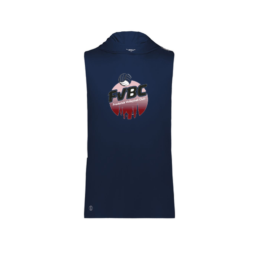 [222590.065.XS-LOGO1] Men's CoolDry Sleeveless Hoodie (Adult XS, Navy, Logo 1)