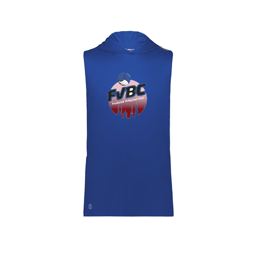 [222590.060.XS-LOGO1] Men's CoolDry Sleeveless Hoodie (Adult XS, Royal, Logo 1)