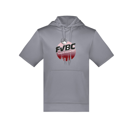 [6871.059.S-LOGO1] Men's Dri Fit Short Sleeve Hoodie (Adult S, Gray, Logo 1)