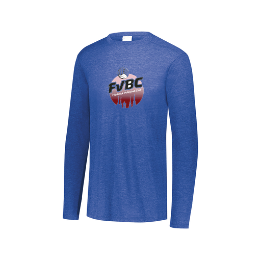 [FTLCUBRY-AXS-LOGO1] Decker Men's Tri-Blend T-Shirt - Long Sleeve (Adult XS, Royal, Logo 1)