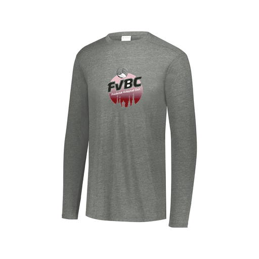 [FTLCUBGY-AXS-LOGO1] Decker Men's Tri-Blend T-Shirt - Long Sleeve (Adult XS, Gray, Logo 1)